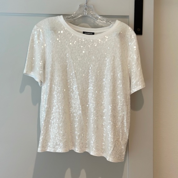 Express Tops - Express white sequin shirt. Size small